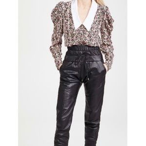 Floral trim detail V Neck collar Blouse